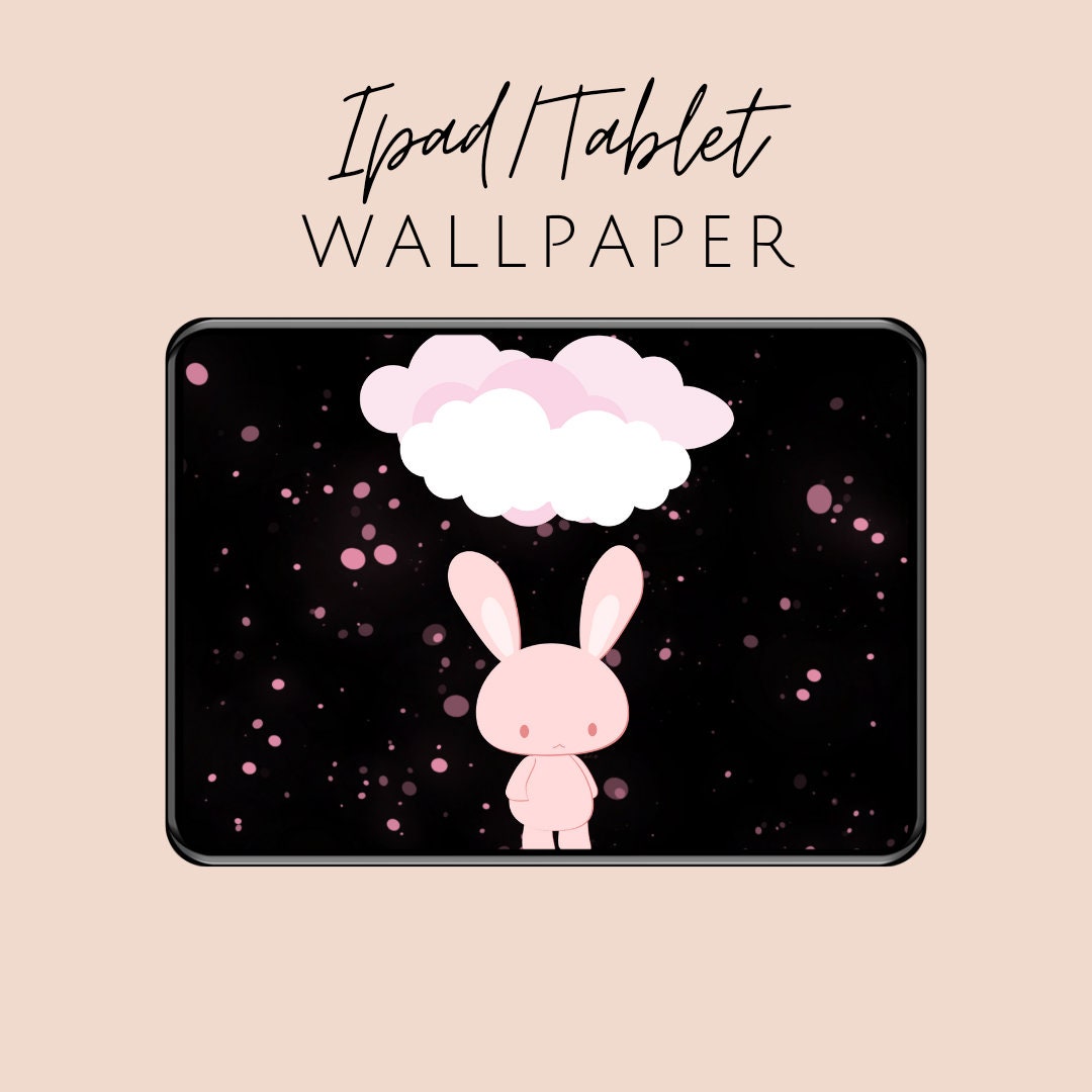 Pink Black Bunny Rabbit Fluffy Cloud Dark Mood Aesthetic Boho