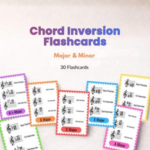 Ackordinversioner Utskrivbara Flashcards, Pianoelev, Pianoutbildning, Musik Flashcards, Pianoackord, Fusklapp, Lärarresurser