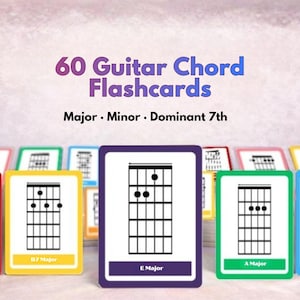 Guitar Chord Chart, Flash Cards, Guitar Theory, Guitarist Gift, Guitar Player Gift, Music Symbols, Music Theory, Teacher Resources Printable