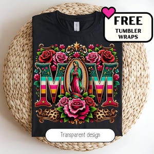 Virgin Mary with Mom, Virgin of Mexico PNG, Virgen de Guadalupe Digital Download, Virgin Mary Sublimation Art, Mexican Clipart
