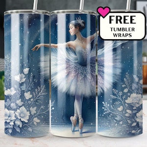 Ballet Dancer Tumbler Wrap, 20oz Sublimation PNG, Artistic Ballerina Design, Digital Download for Dance Lovers