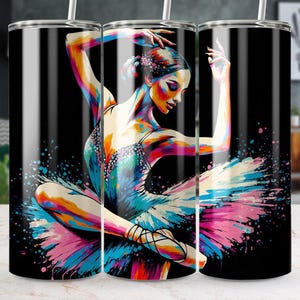Ballet Dancer Tumbler Wrap, 20oz Skinny Tumbler Design, Digital Download, Ballerina Art for Dance Moms