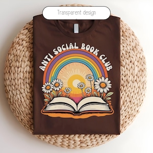Anti Social Book Club PNG, Bookish Digital Download, Sublimation Design for Introverts, Perfect Gift for Readers