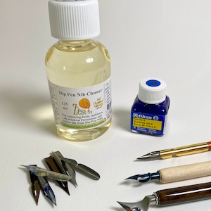 Zest-it® Dip Pen Nib Cleaner da 125 ml: per pulire i pennini delle penne a immersione da inchiostri indiani e permanenti freschi, ostinati e vecchi.