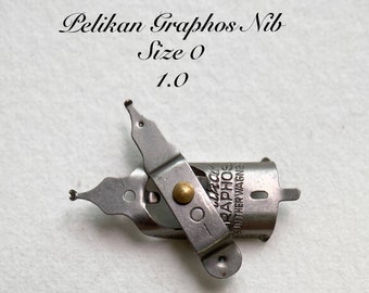 Pelikan Graphos Pen Nibs "O" Size 1.0 Round nib for round-ended lines. Re-conditioned