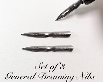 General Drawing Dip Pen Nibs X 3 Extra Fine General Purpose