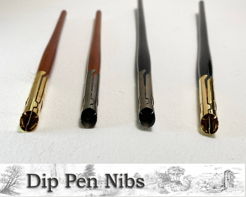 Wooden Dip Pen Nib Holders for Vintage Nibs Wood or Black Holder With