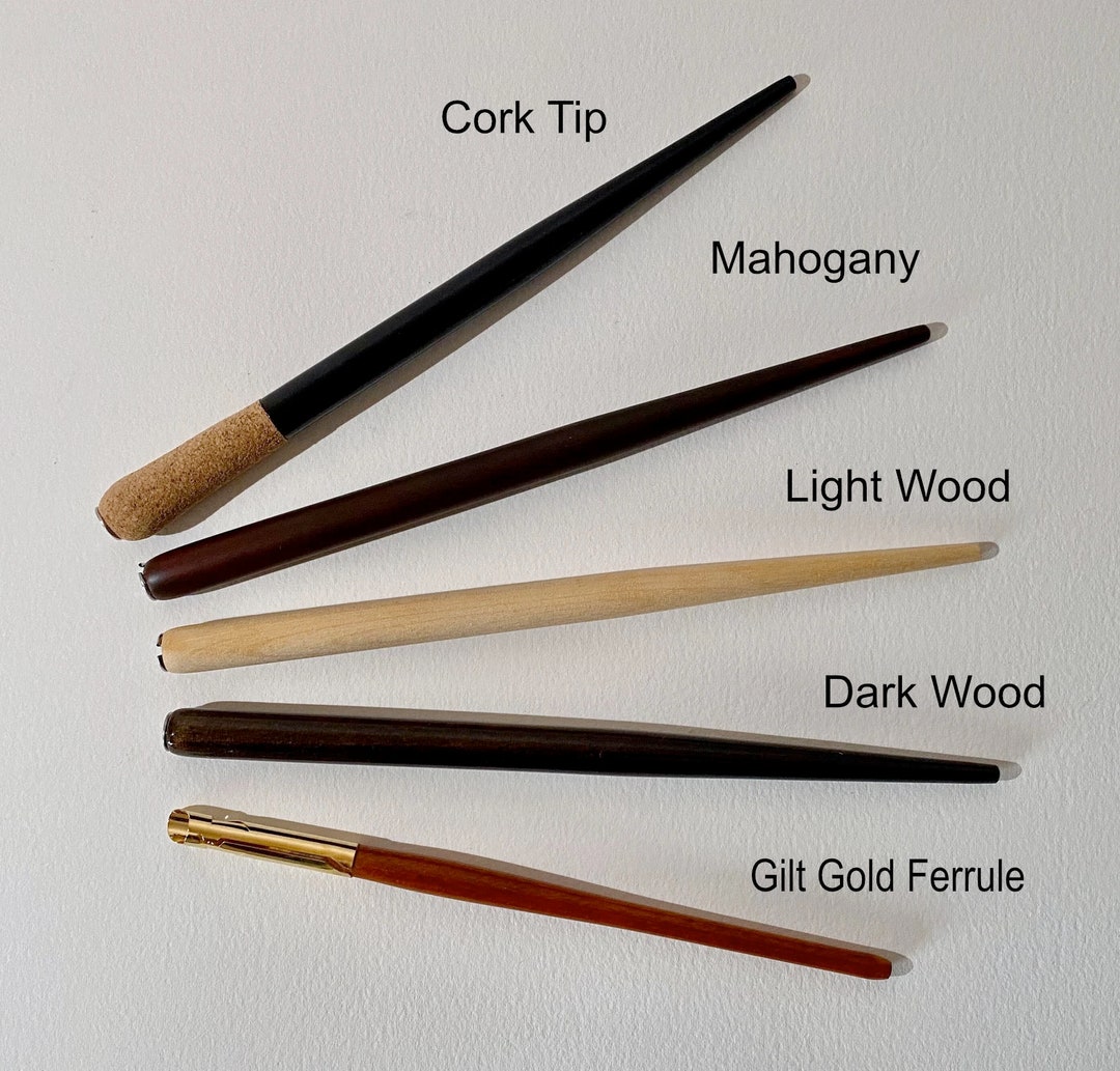 Wooden Dip Pen Nib Holders Cork, Mahogany, Light Wood, Dark Wood and