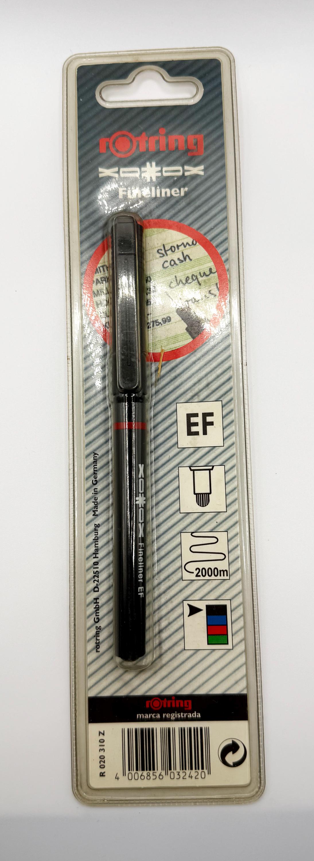 Rotring Fineliner EF Pen Black Ink New Old Stock UK
