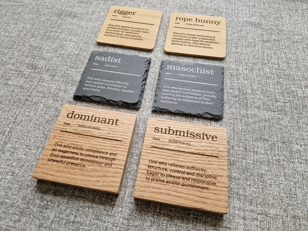 Dominant & Submissive Definition Coasters, Gift for Dominant, Gift for