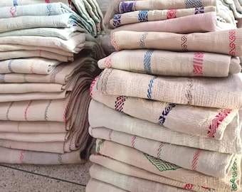 Vintage Kantha-täcke i bomull, 135 x 215 cm, handsytt, vändbart överkast