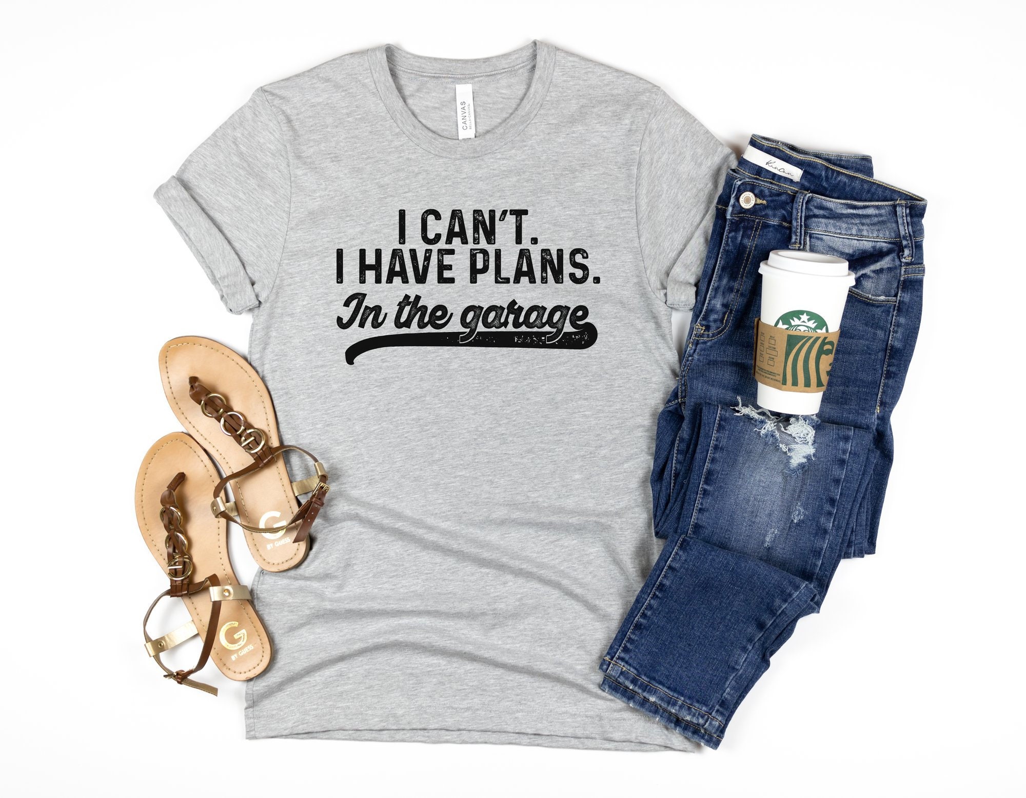 "I Can't, I Have Plans In The Garage" Car Mechanic Unisex T-Shirt - Gift For Women & Men, Mechanics, DIYers - 100% Cotton