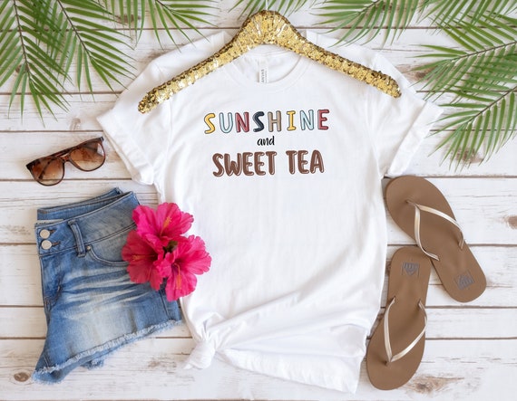 Sunshine and Sweet Tea T-shirt, Birthday Gifts, Tea Graphic Tshirt