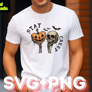 Stay Creepy Png Svg, Skeleton Hand Spooky Graphic,Retro Dripping Heart Halloween Png,Grunge Horror Sublimation Design Trendy Png,