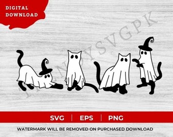 Сute ghost cat png,Halloween png,Cricut png,Digital Download,Boho Halloween png, cricut png, ghost png, cat lover png, ghost cat