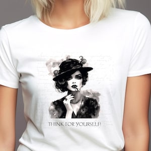 Coco Chanel Quote Think for yourself - Confident & Empowering T-Shirt - Timeless  Attitude Tees, Unique Exclusive Design, Gift For Women