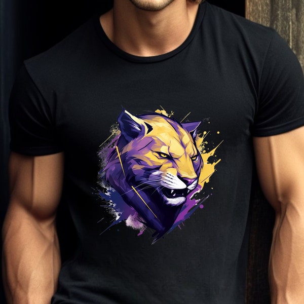 Colorful Panther T-Shirt - Vibrant Colors Puma - Confortable Graphic Top - Unisex Relaxed Fit Tee - Casual and Stylish Tee