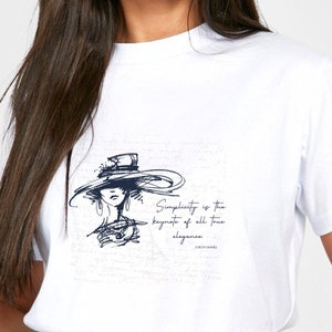 Coco C Quote Simplicity is Elegance T-Shirt - Confident and Empowering Tee - Tees With Attitude - Unique Style Design for Fashionistas
