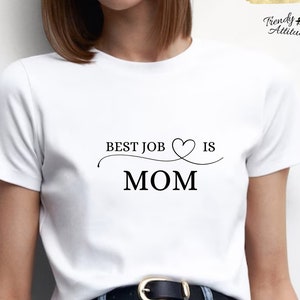 Jolie chemise de maman + cadeau gratuit pour la fête des mères, le meilleur travail est maman, cadeau pour la première fois de maman, cadeau de fête des mères de sa fille