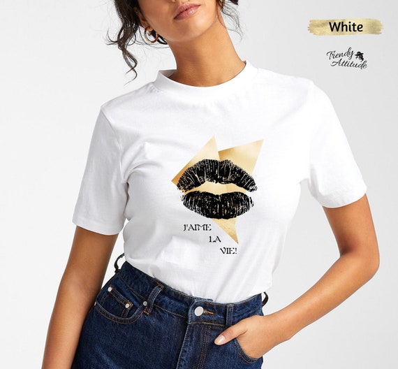 Coco Chanel Quote J'aime La Vie T-shirt Embrace Life 