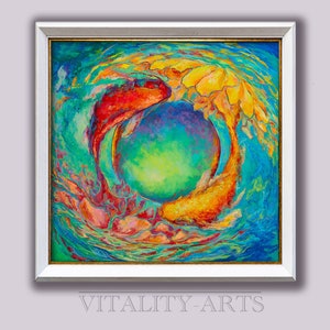 Colourful Koi Fish print, download digital koi fish, koi fish wall art, trendy printable wall art, Handmade, Birthday Gift, Japanese Art