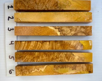 Pen blanks- Wood burl with Pure Gold Mica resin