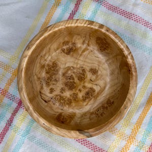 Handcrafted Maple Burl Bowl: Unique Wood Accent Piece