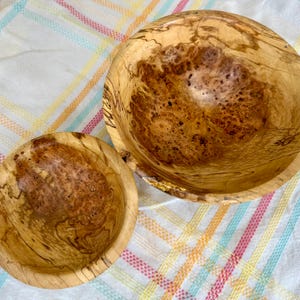 Handcrafted Maple Burl Bowls with Gold Flake Inlay - Unique Housewarming Gift
