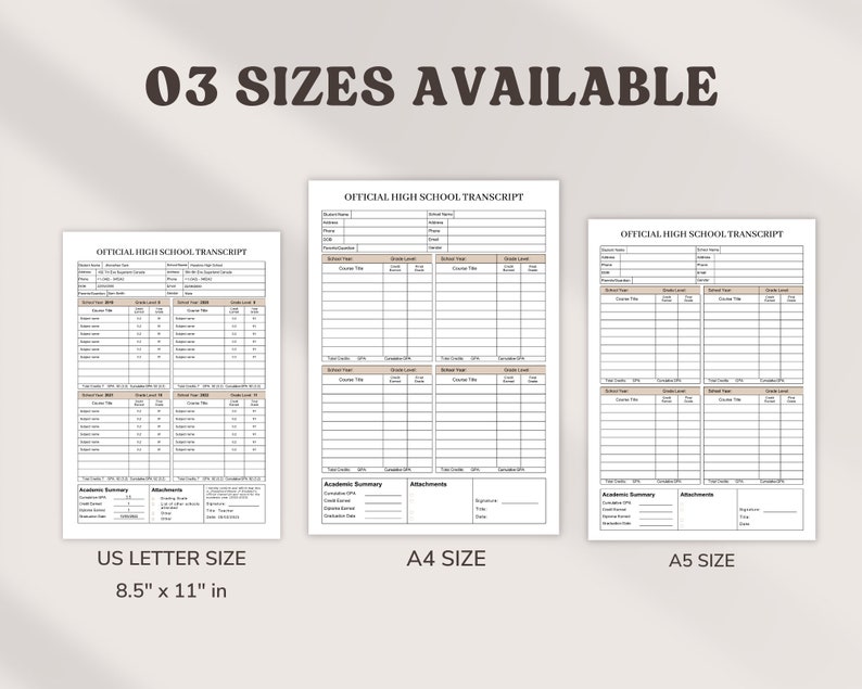 Transcript Template / Report Card Template / Homeschool Report - Etsy ...