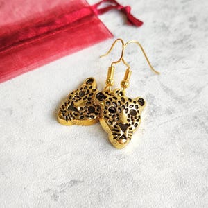 Silver Leopard Stud Earrings 925 Sterling Silver Cat