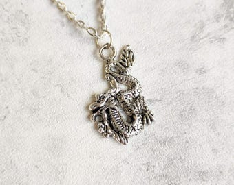 Chinese Dragon Necklace, Chinese New Year, Strength, Fortune, Zodiac, Prosperity, Yin Yang, Feng Shui, Dragon Jewellery, Legend Myths, Gift