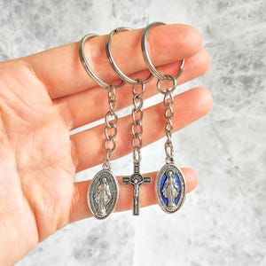 Porte-clés Vierge Marie, Porte-clés Crucifix, Notre-Dame, Bienheureuse, Chapelet, Médaille Miraculeuse, Catholique, Marie-Madeleine, Religieux, Guadalupe, Jésus