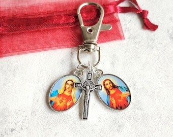 Virgin Mary Jesus Clip Charm, Crucifix, Miraculous Medal, Backpack Clip, Catholic, Mary Magdalene, Christ, Guadalupe, God, Bible, Bag Clip