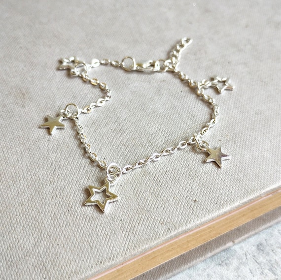 You Drew Stars Bracelet, Star Necklace, Star Charm Bracelet, Cardigan, Star Earrings, My Scars, Silver Stars, Friendship Bracelet, BFF Gift