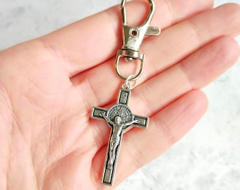 Large Crucifix Cross Clip, Jesus Christ Cross Keychain, Religious, Backpack Zipper Pull, Catholic, Mary Magdalene, Son of God, Bible
