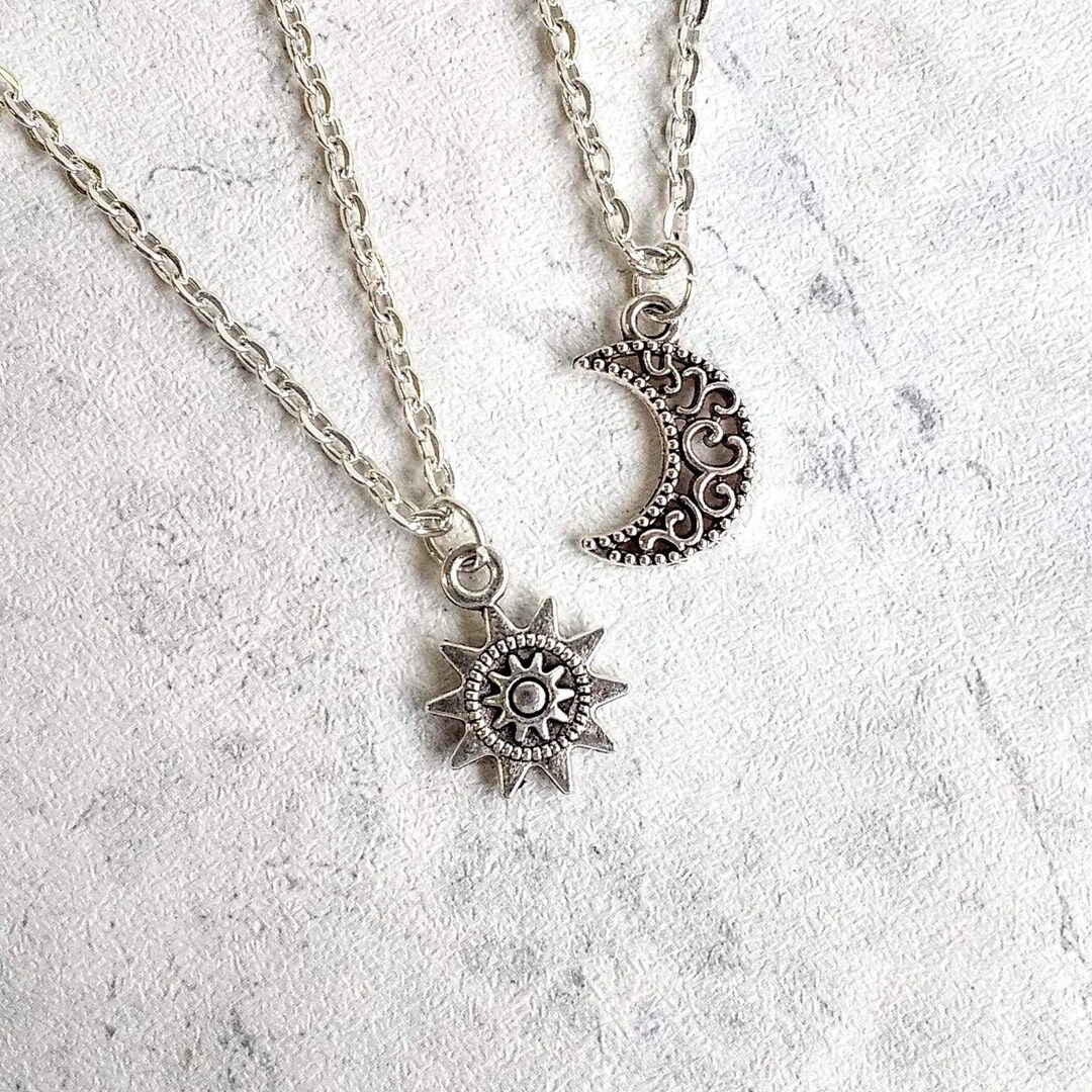 Sun Moon Necklace, Moon Necklace Set, Layered Necklace, Celestial