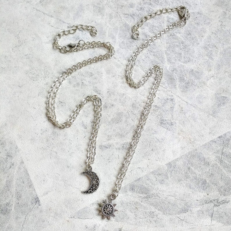 Sun Moon Necklace, Moon Necklace Set, Layered Necklace, Celestial