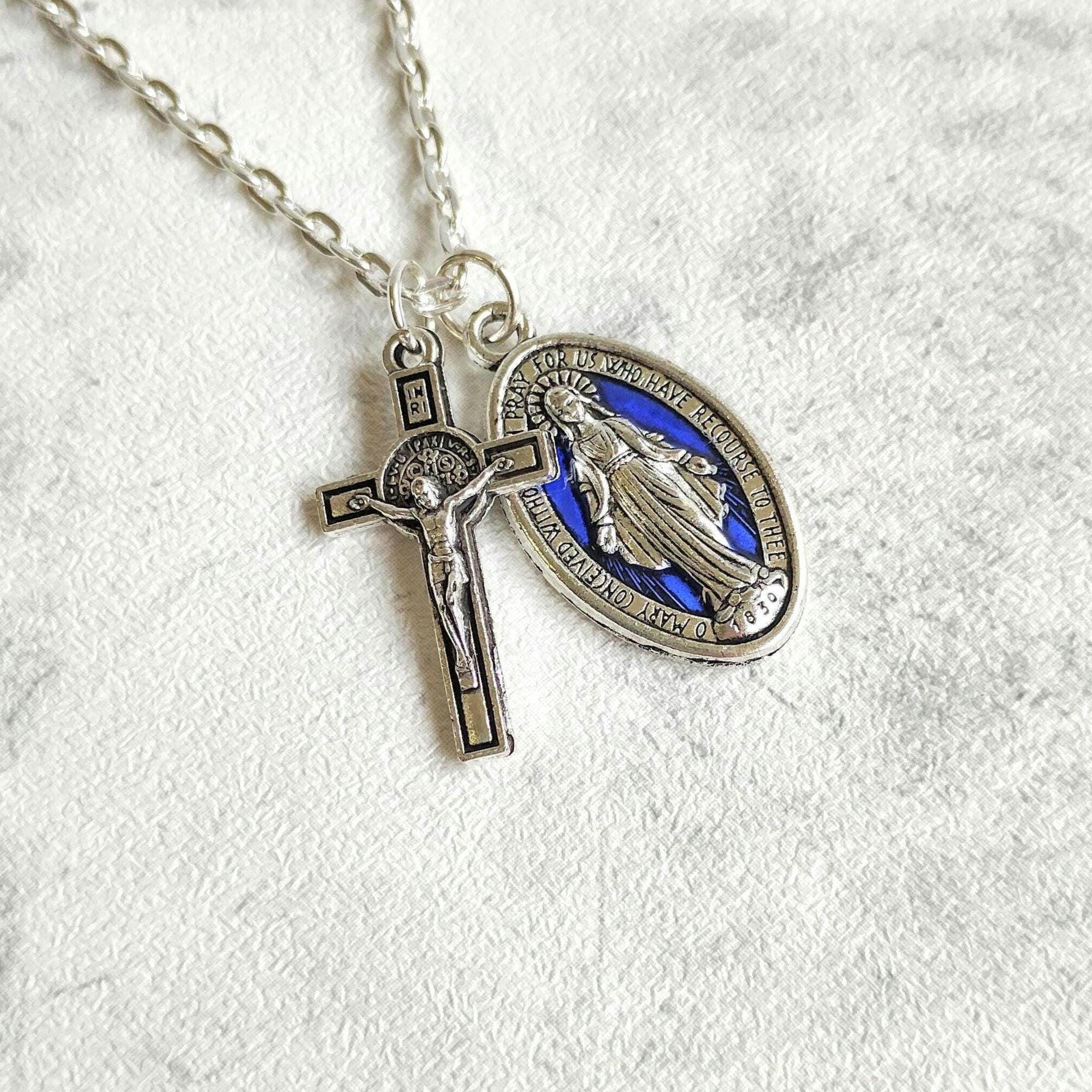 Oval Miraculous Medal Pendant 925 Solid Sterling Silver Pendant