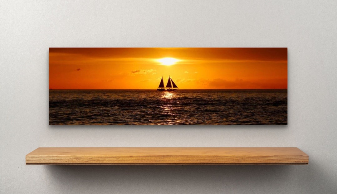 Sailboat Sunset Canvas Art Ocean Wall Art Canvas Artwork Original