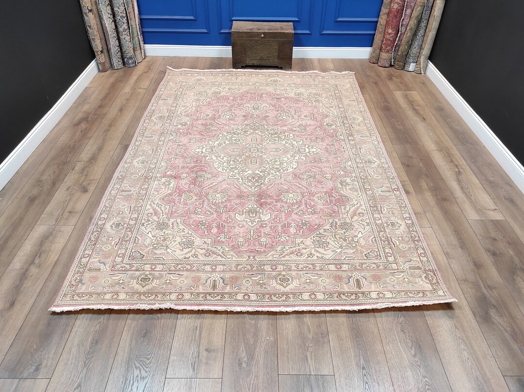 Pale Rug Pink Persian Rug Handmade Persian Rug Living Room Etsy