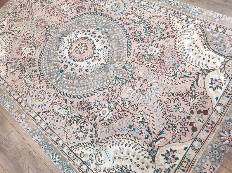 Persian Large Rug Pink Persian Rug Bohemian Rug Living Room Etsy