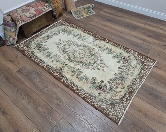 Dining Room Rug, Kids Room Rug, Nursery Area Rug, Handmade Area Rug, Oriental Rug, Antique Rug, Bohemian Area Rug, Rustic Rug, 3.9 x 6.6 Ft