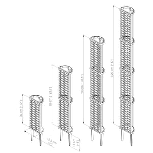 D-Shaped Modular Moss Pole 12.5 cm 5 Wide 30 cm 12Tall Stackable Stake in soil or Zip to pot image 2