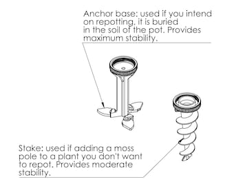 XL Moss Pole Base – M3D Modular Plant Support (Base Only)