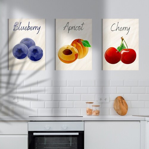 Fruit Wall Art Watercolor Kitchen Fruit Wall Art Prints Etsy