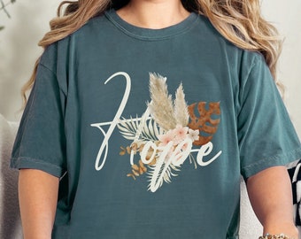 Boho Christian Shirt, Hope Shirt, Comfort Colors® Shirt, Faith over Fear, God Apparel, Women Christian Shirt, Hope Tee, Inspirational Shirt