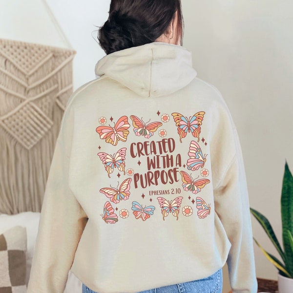 Boho Christian Shirt, Bible Verse Sweater, God Apparel, Religious Gifts, Boho Faith Shirt, Women Christian Shirts, Retro Butterflys Hoodie