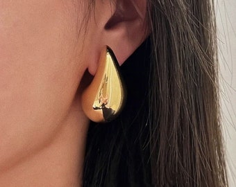 Chunky Teardrop Earrings Gold Silver | Earrings gold | Chunky Earrings | Bottega earrings | Chunky Drop Earrings | Gold stud earrings 1 PAIR