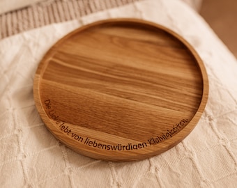 wooden tray | wooden plate | Decorative plates | Platter | Decorative tray | tray | plate | plate | Round oak plate