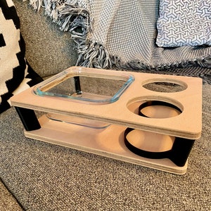 Couchbar Mini Snackbar Couchbutler Snackbox Sofa-Bar Couch Tray Sofa Tray 3D Print Father's Day Glass Bowl Gift Schwarz